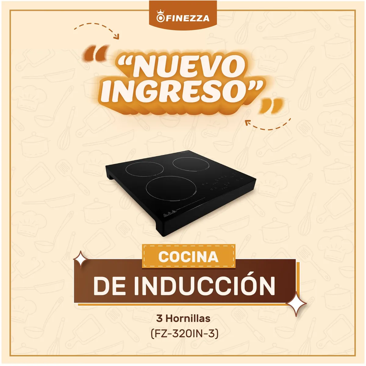 COCINA DE INDUCCIÓN 3 HORNILLAS FINEZZA FZ-320IN-3 - 3