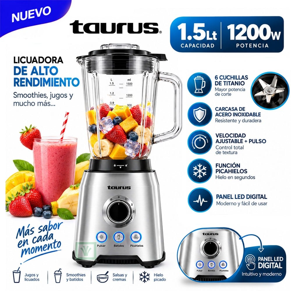 LICUADORA TAURUS 1.5 L ALFA 1200W - 1