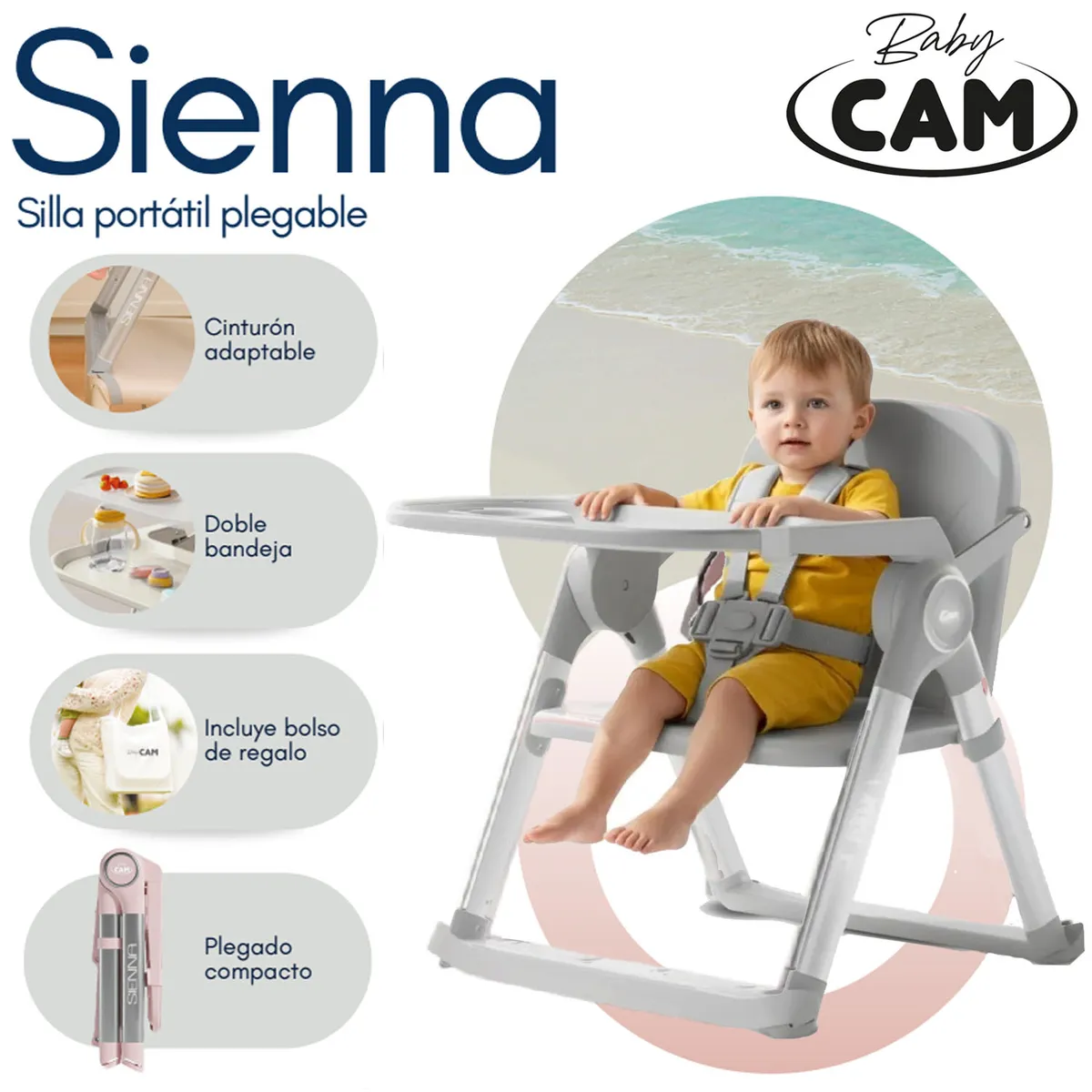 SILLA PORTATIL PLEGABLE «SIENNA» EDICIÓN LIMITADA GRAY - 1