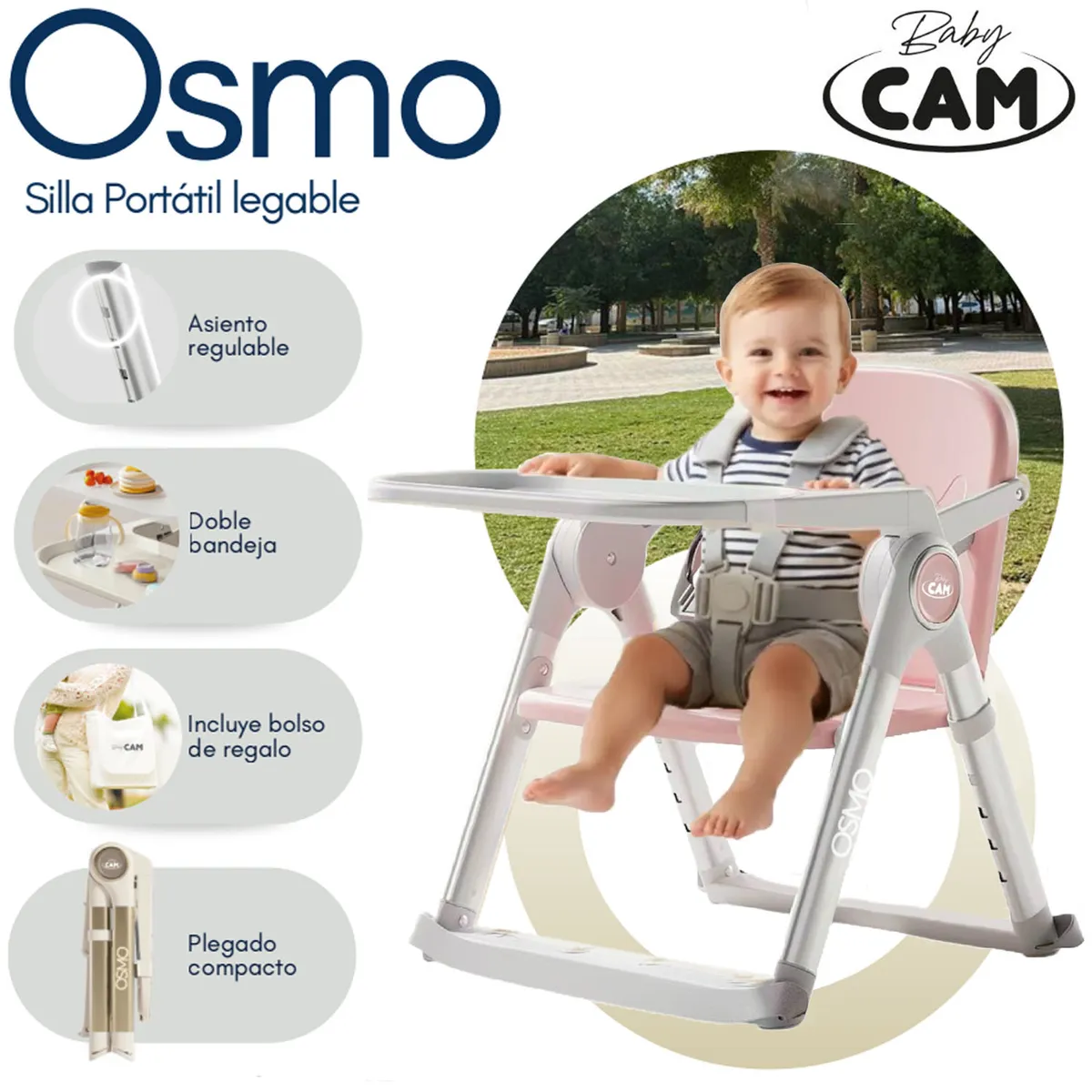 SILLA PORTATIL PLEGABLE «OSMO» EDICIÓN LIMITADA PINK - 1