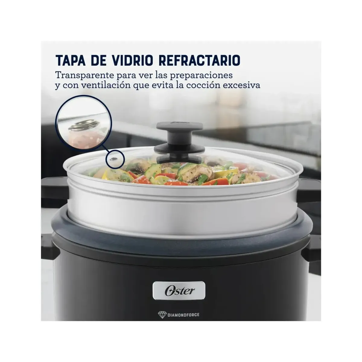 OLLA ARROCERA OSTER NEGRO DIAMONDFORCE 15 TAZAS CKSTRC15DFBLK - 2