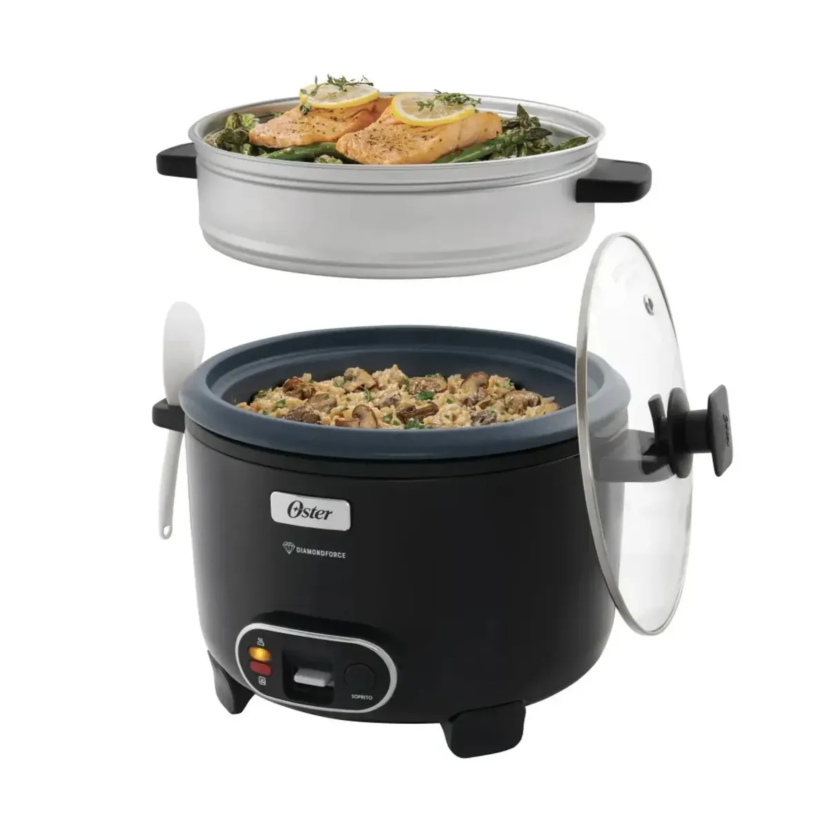 OLLA ARROCERA OSTER NEGRO DIAMONDFORCE 15 TAZAS CKSTRC15DFBLK - 3