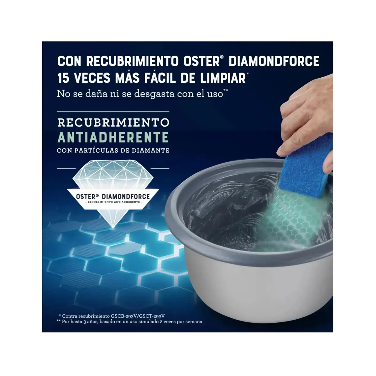 OLLA ARROCERA OSTER NEGRO DIAMONDFORCE 15 TAZAS CKSTRC15DFBLK - 6