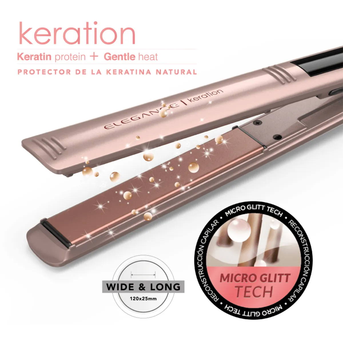 PLANCHA ALISADOR PROFESIONAL ELEGANCE LED KERATION BECHS0000001436 - 4