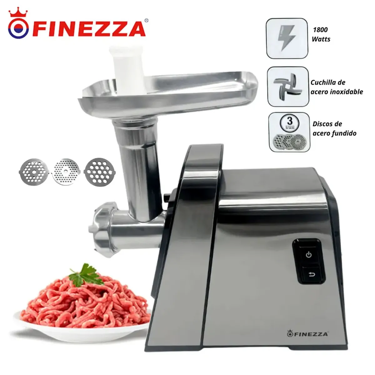 MOLEDOR DE CARNE FINEZZA ELÉCTRICA FZ-102MC POTENCIA 1800 WATTS - 1