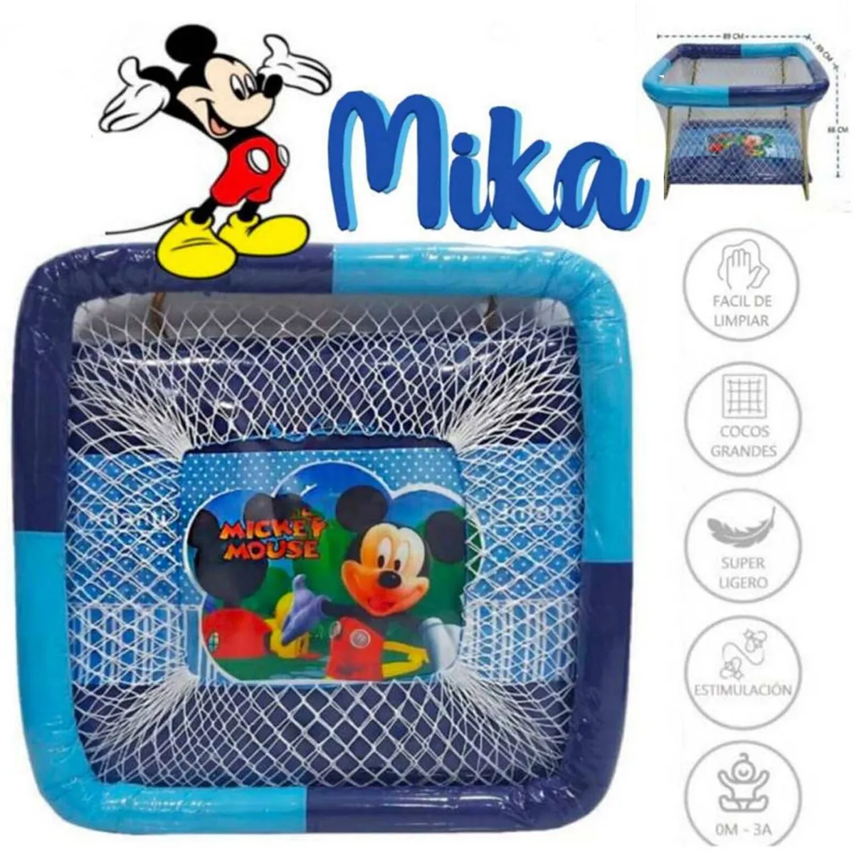 CORRAL CON RUEDAS PARA BEBES ACOLCHADO MIKA NIÑO - 1