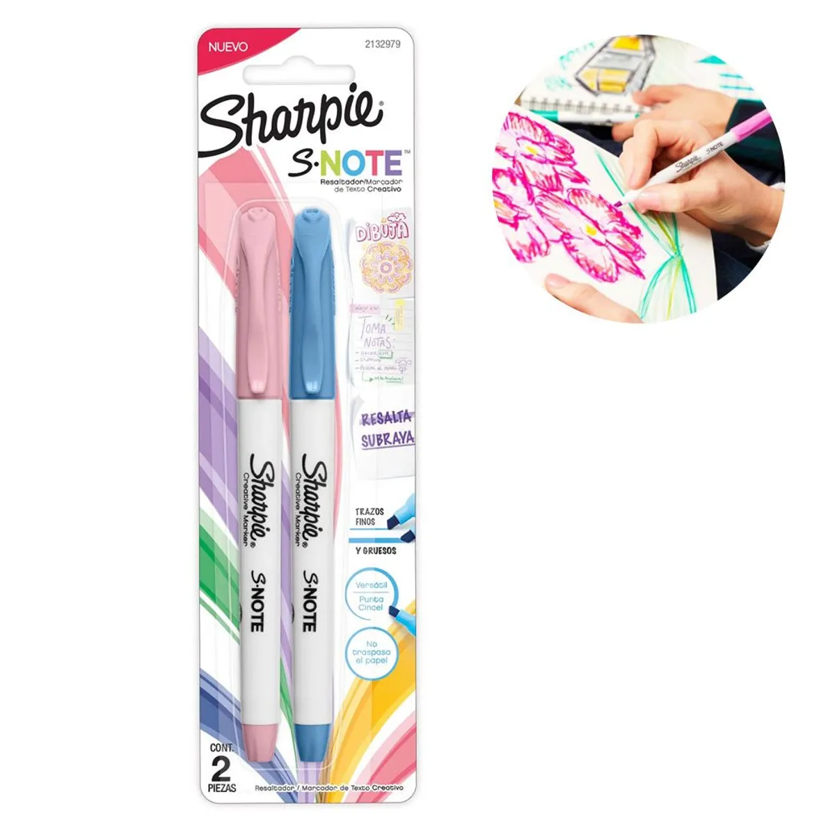 RESALTADOR MARCADOR SHARPIE COLORES PASTEL 2UND 2132979 - 1