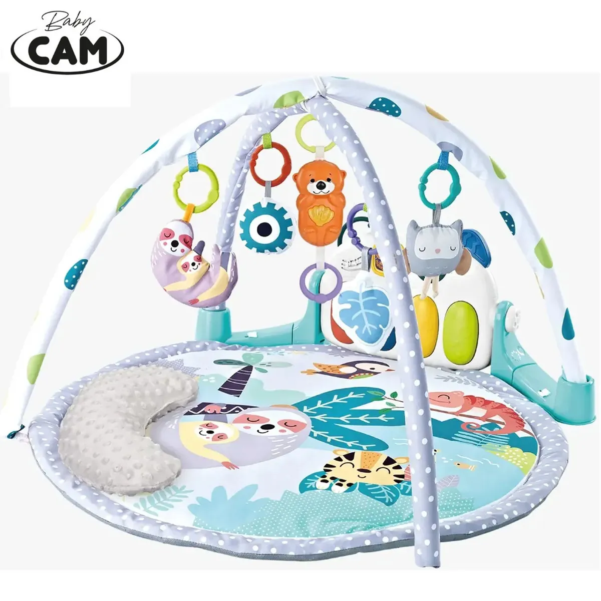 GIMNASIO PIANO MUSICAL BABY CAM 7 EN 1 TURQUESA - 2