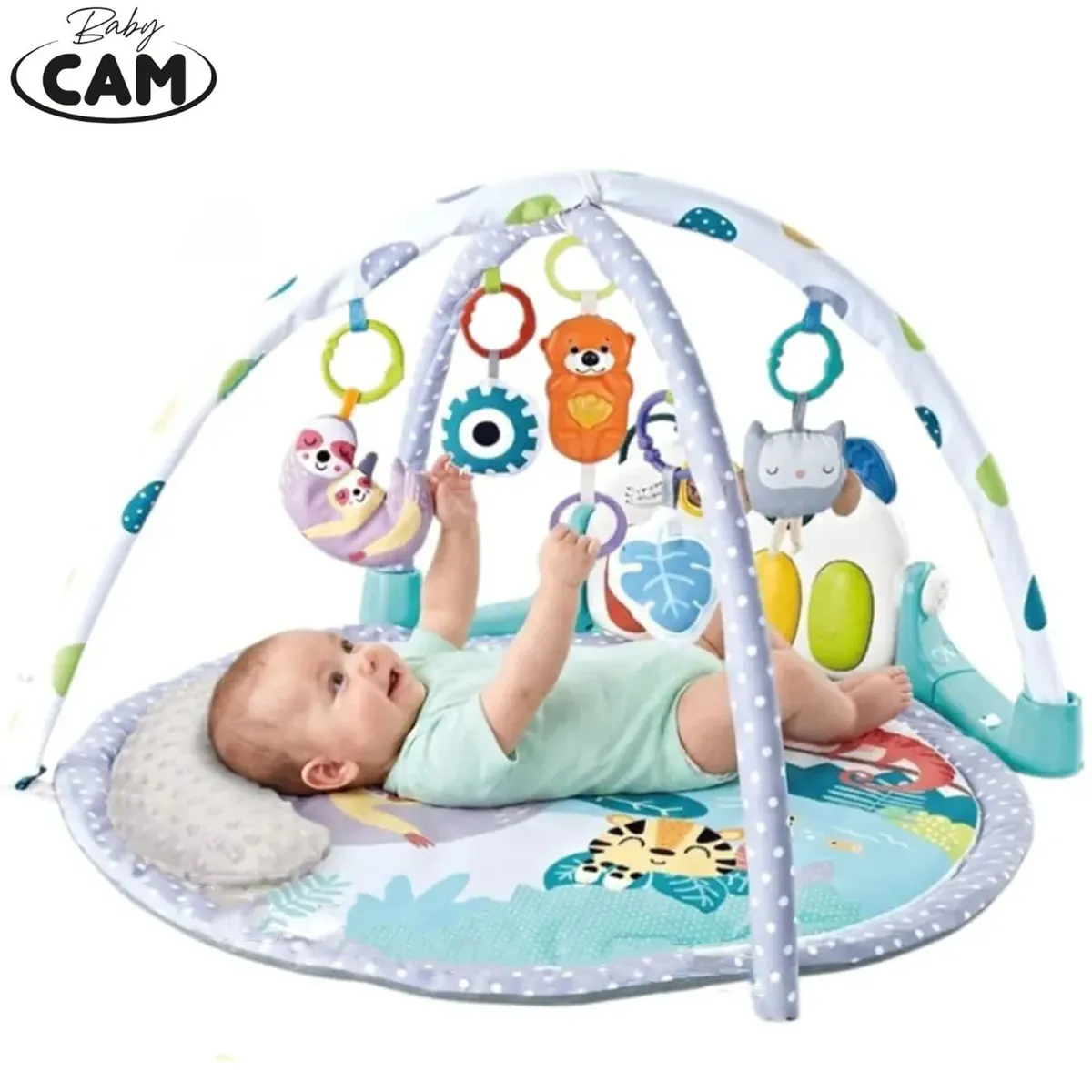 GIMNASIO PIANO MUSICAL BABY CAM 7 EN 1 TURQUESA - 3