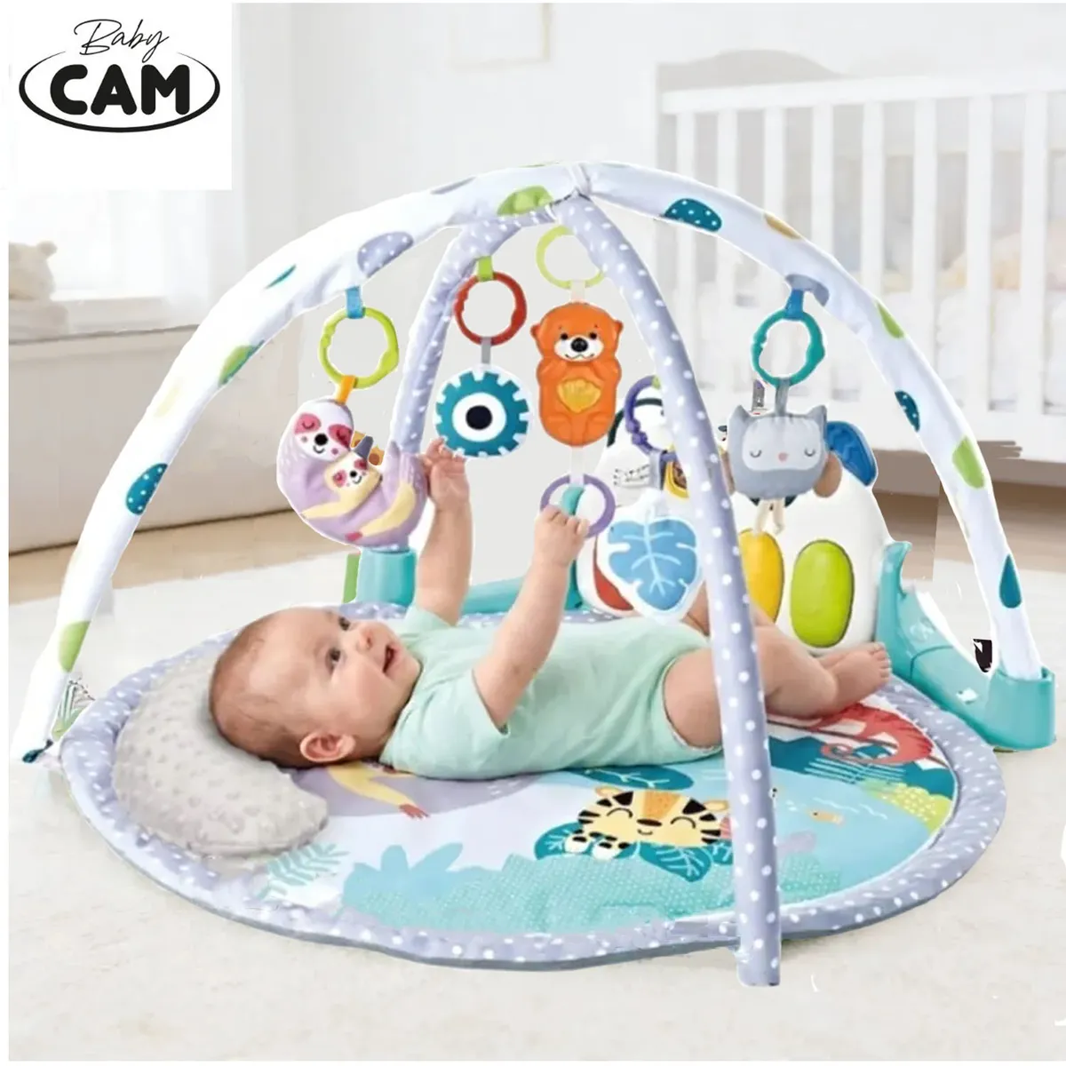 GIMNASIO PIANO MUSICAL BABY CAM 7 EN 1 TURQUESA - 5