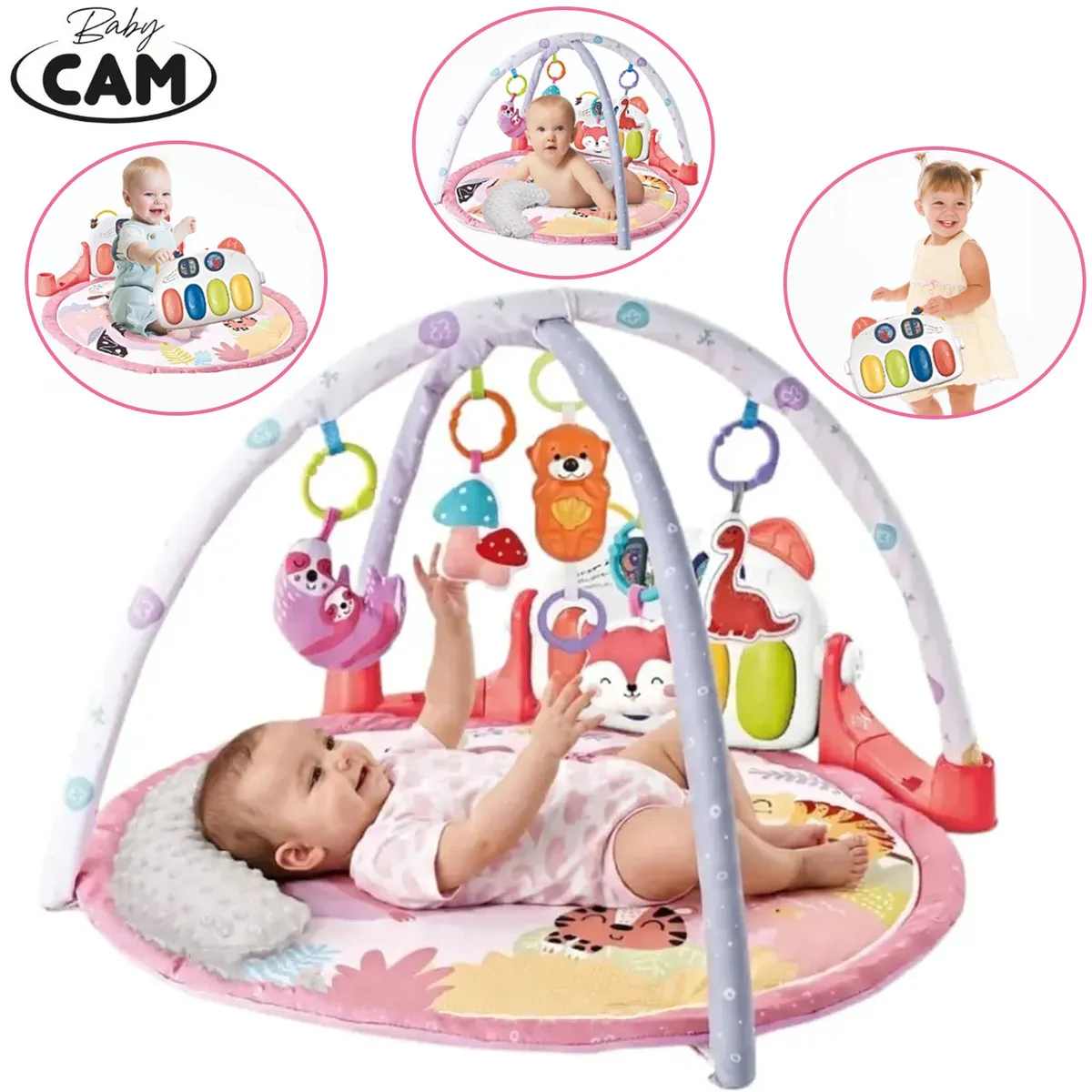 GIMNASIO PIANO MUSICAL BABY CAM 7 EN 1 PINK - 3
