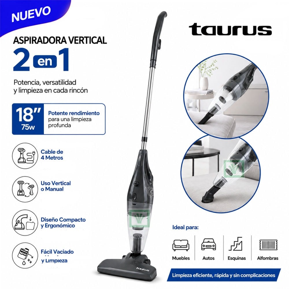 ASPIRADORA VERTICAL NEGRA MOD TVC-1000G - 1