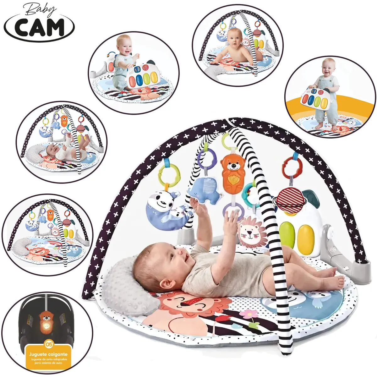 GIMNASIO PIANO MUSICAL BABY CAM 7 EN 1 BLACK - 1