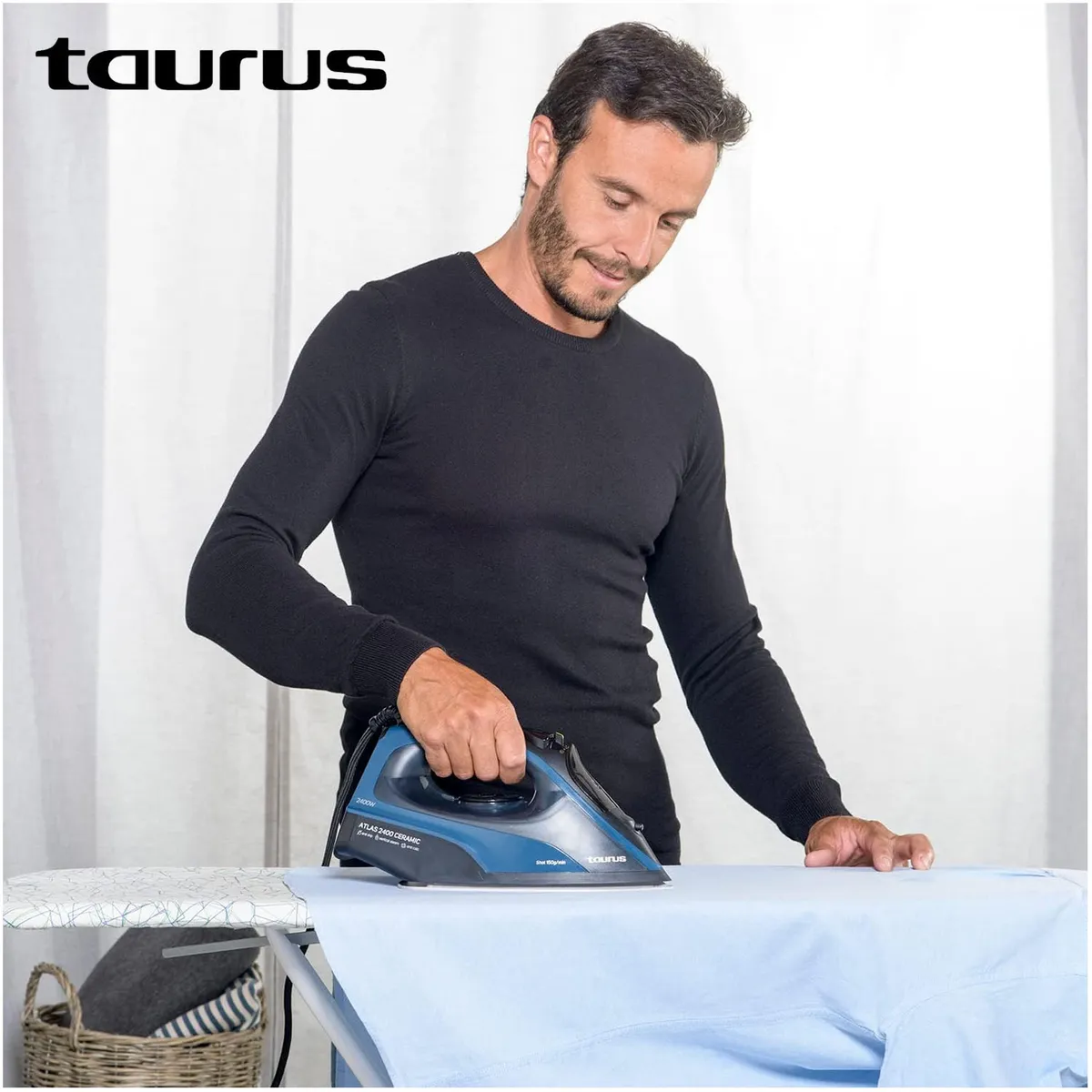 PLANCHA A VAPOR TAURUS BASE CERÁMICA ATLAS 2400 AZUL - 5