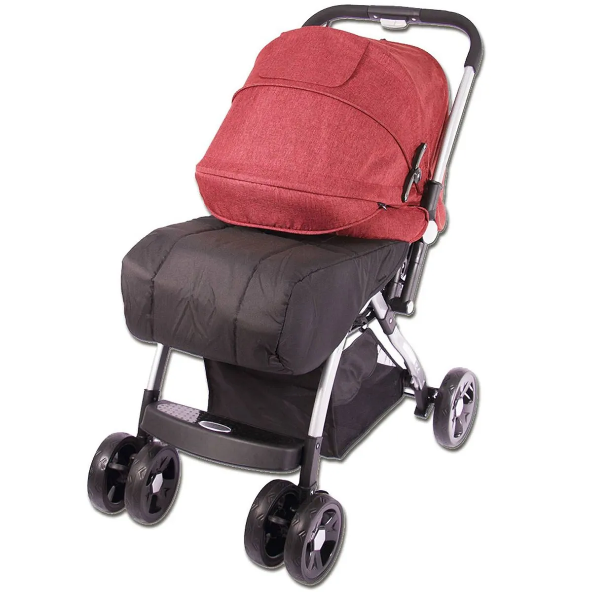 COCHE DE PASEO EBABY KUPER MANGO REVERSIBLE ROJO - 3