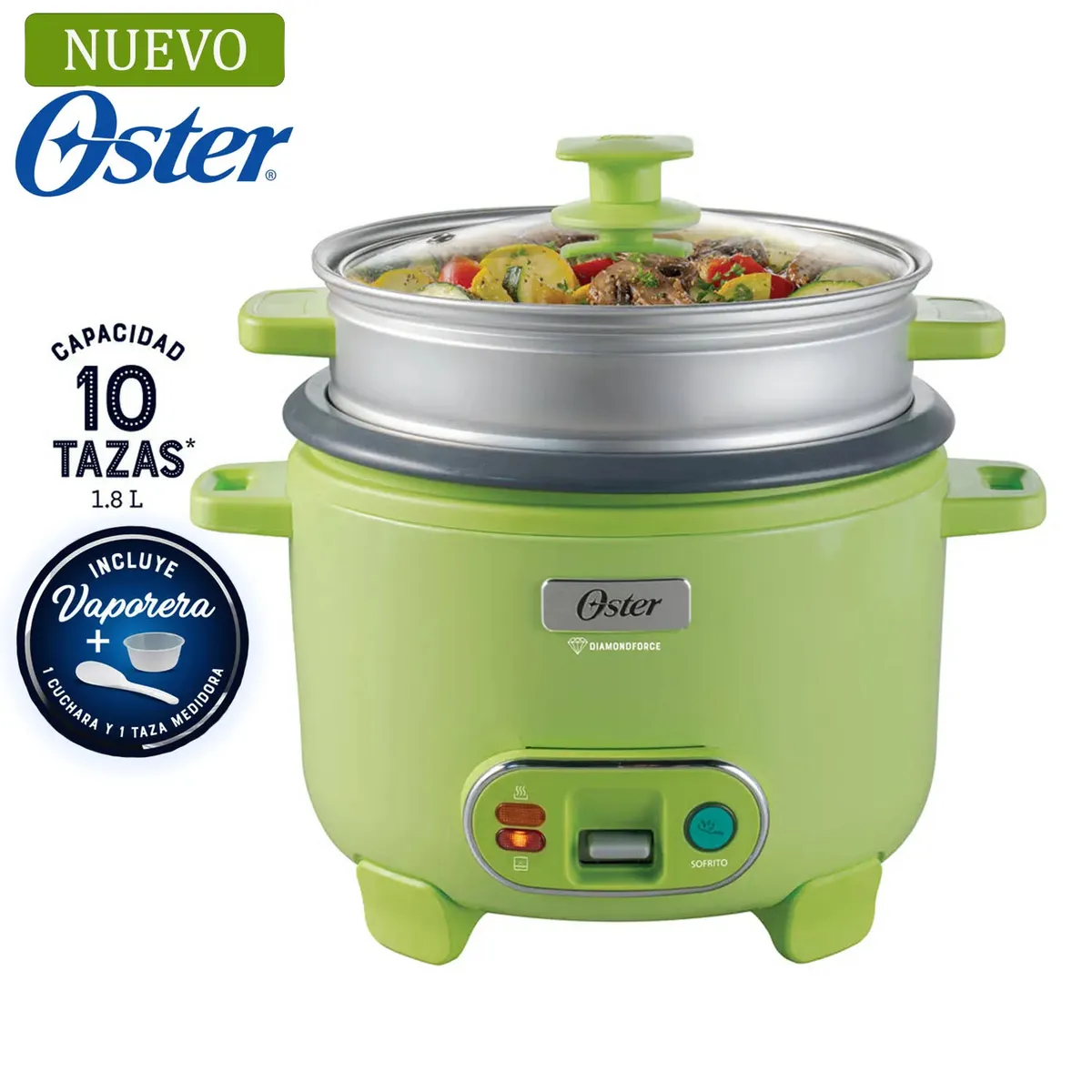 OLLA ARROCERA OSTER 1.8L 3 EN 1 FUNCIÓN DE SOFRITO VAPORERA VERDE - 1