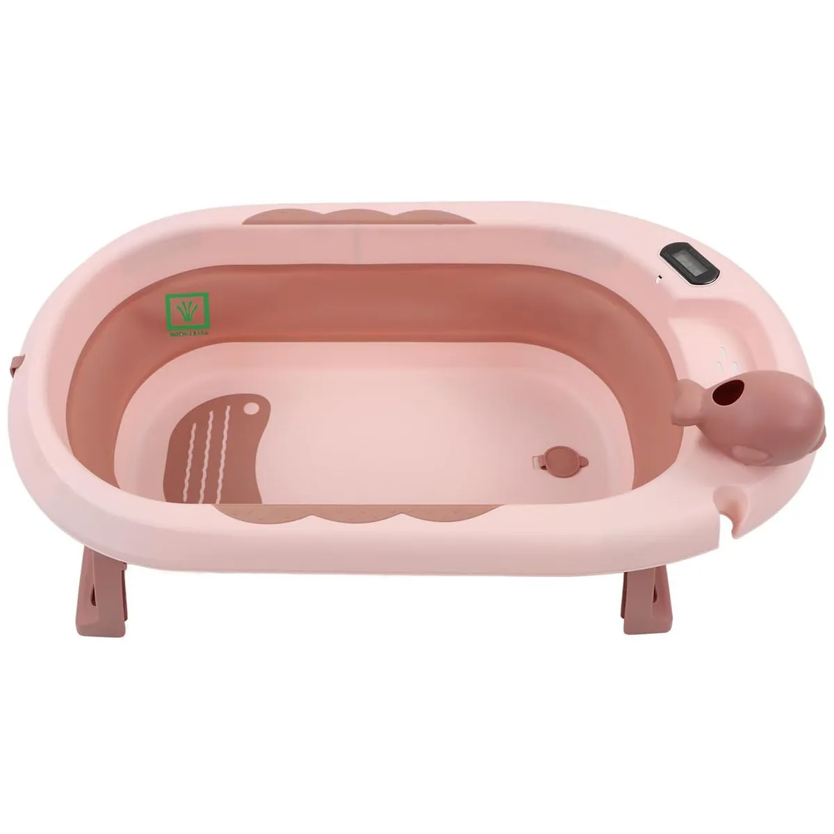 BAÑERA TINA DE BAÑO PLEGABLE BALLENITA CON TERMÓMETRO ROSADO - 4