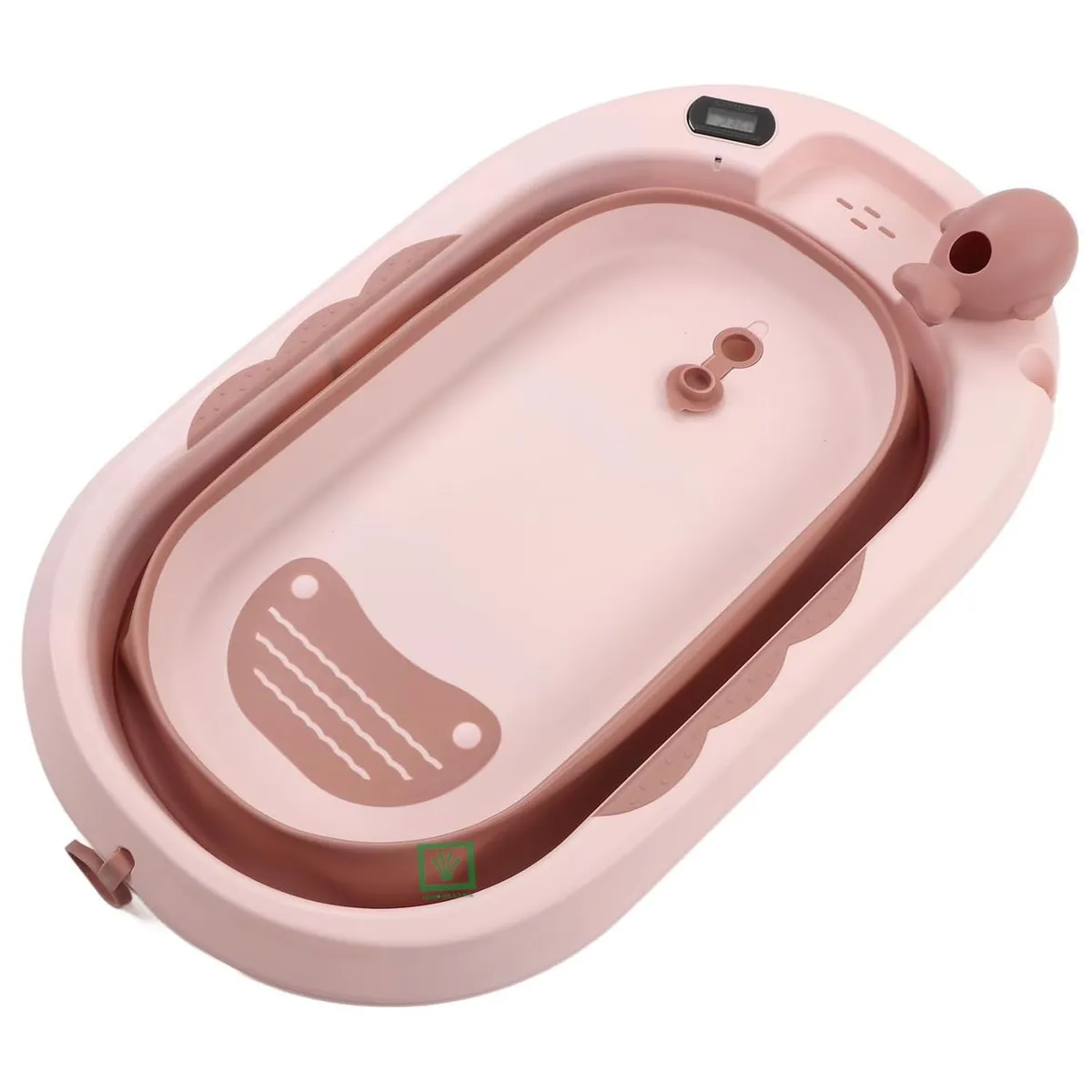 BAÑERA TINA DE BAÑO PLEGABLE BALLENITA CON TERMÓMETRO ROSADO - 5