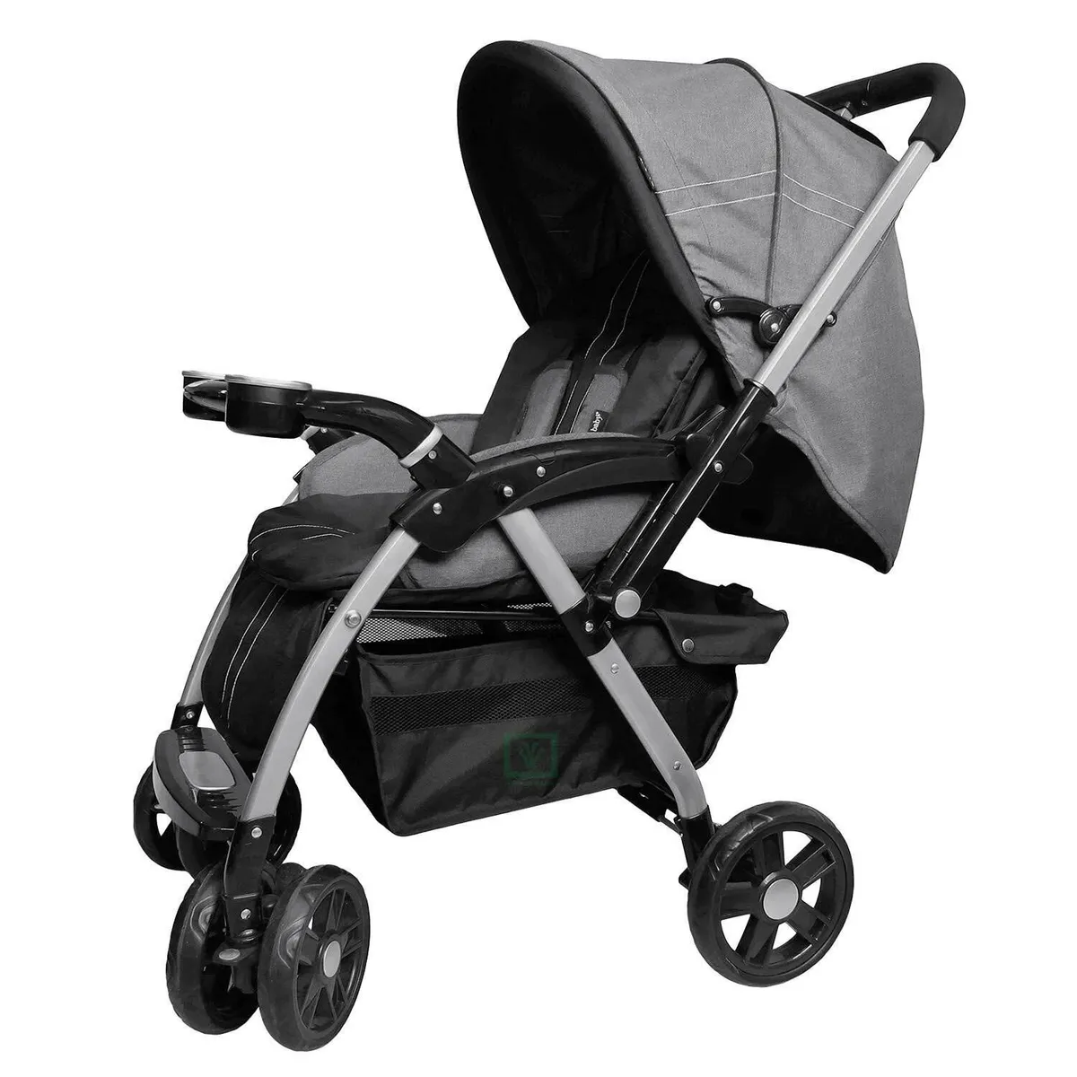 COCHE CUNA EBABY «ROSSI» GRIS - 2