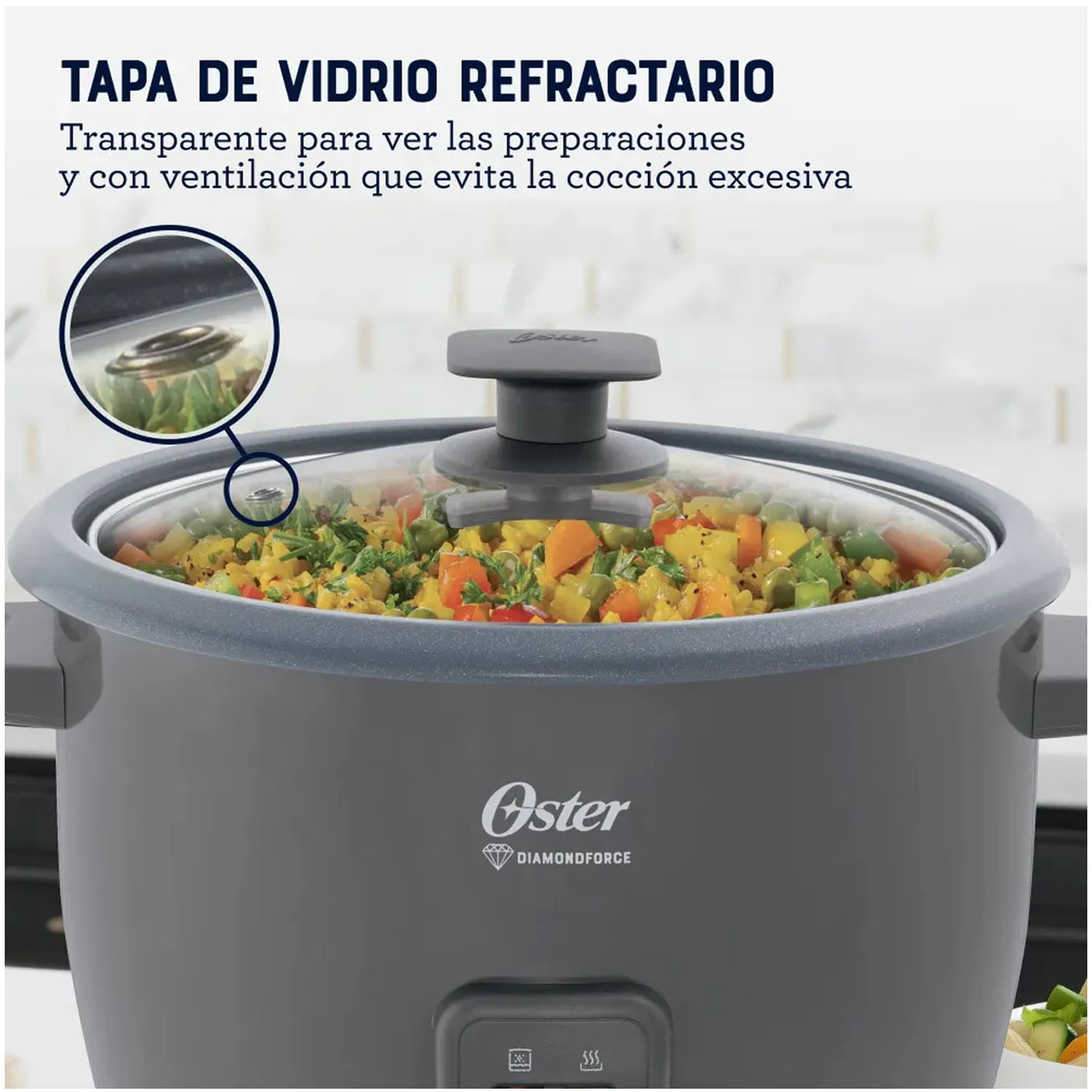 OLLA ARROCERA OSTER DE 1 8L DIAMONDFORCE CKSTRCB10DFSKE GRIS - 3