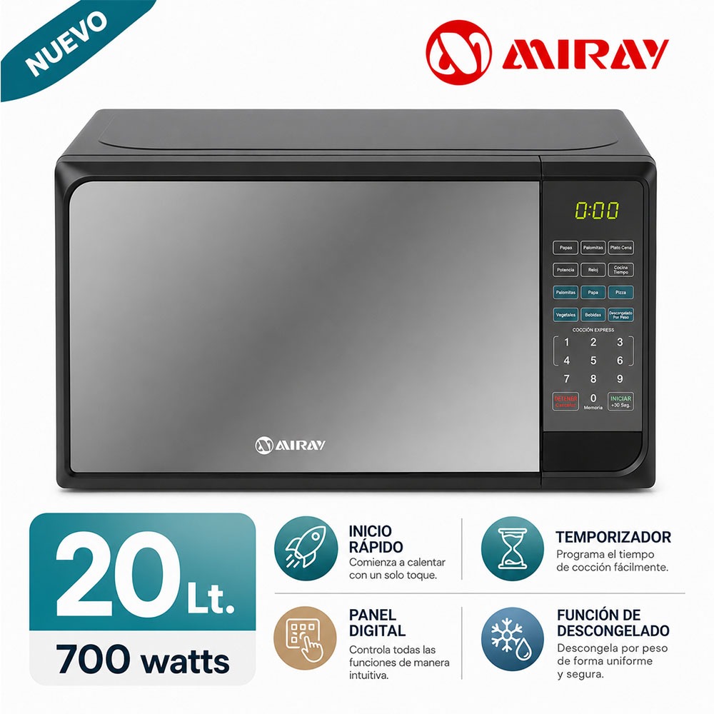 HORNO MICROONDAS MIRAY HMM-20N 20 L - 1