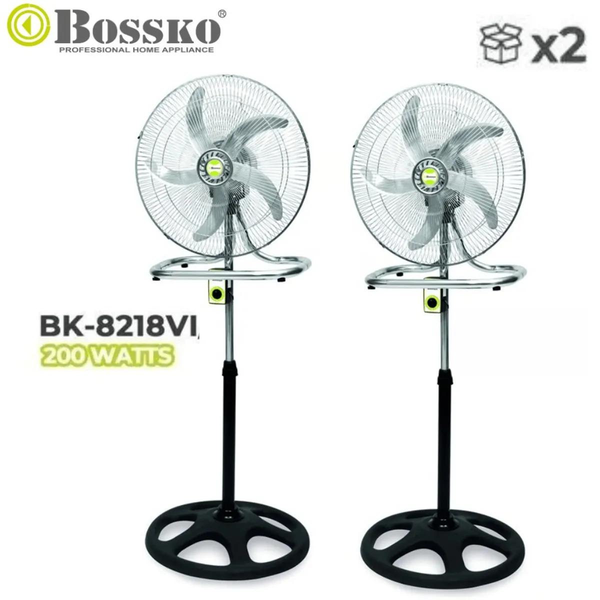 COMBO VENTILADOR PEDESTAL BOSSKO 3EN1 DE 18″ 200W BK-8219VI - 1