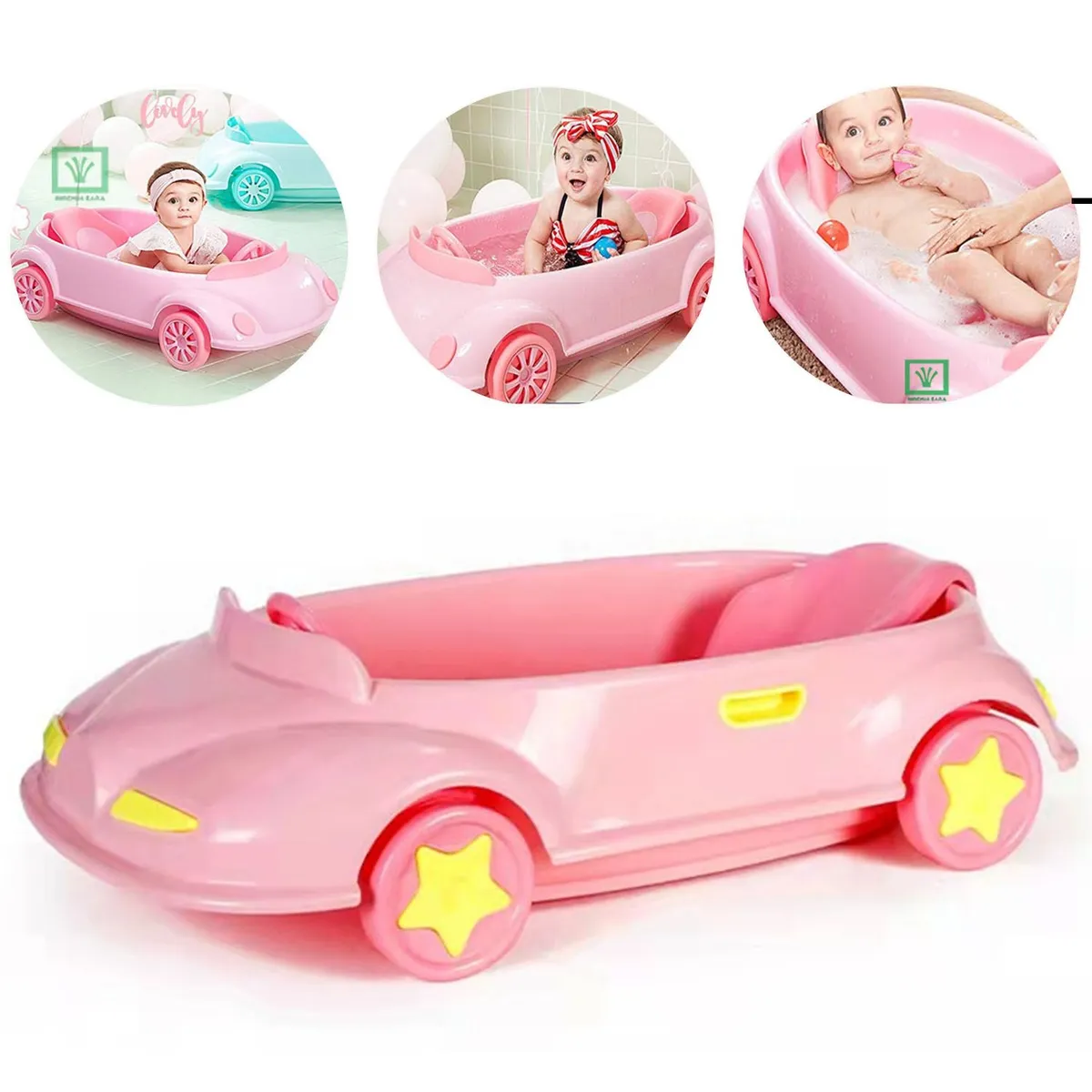 BAÑERA TINA DE BAÑO CARRITO ROSADO - 1