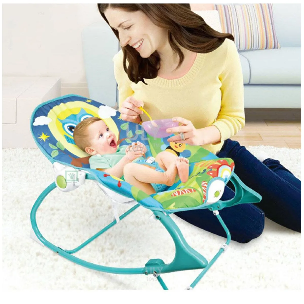 SILLA MECEDORA VIBRADORA MUSICAL ROCKER BÚHO - 4