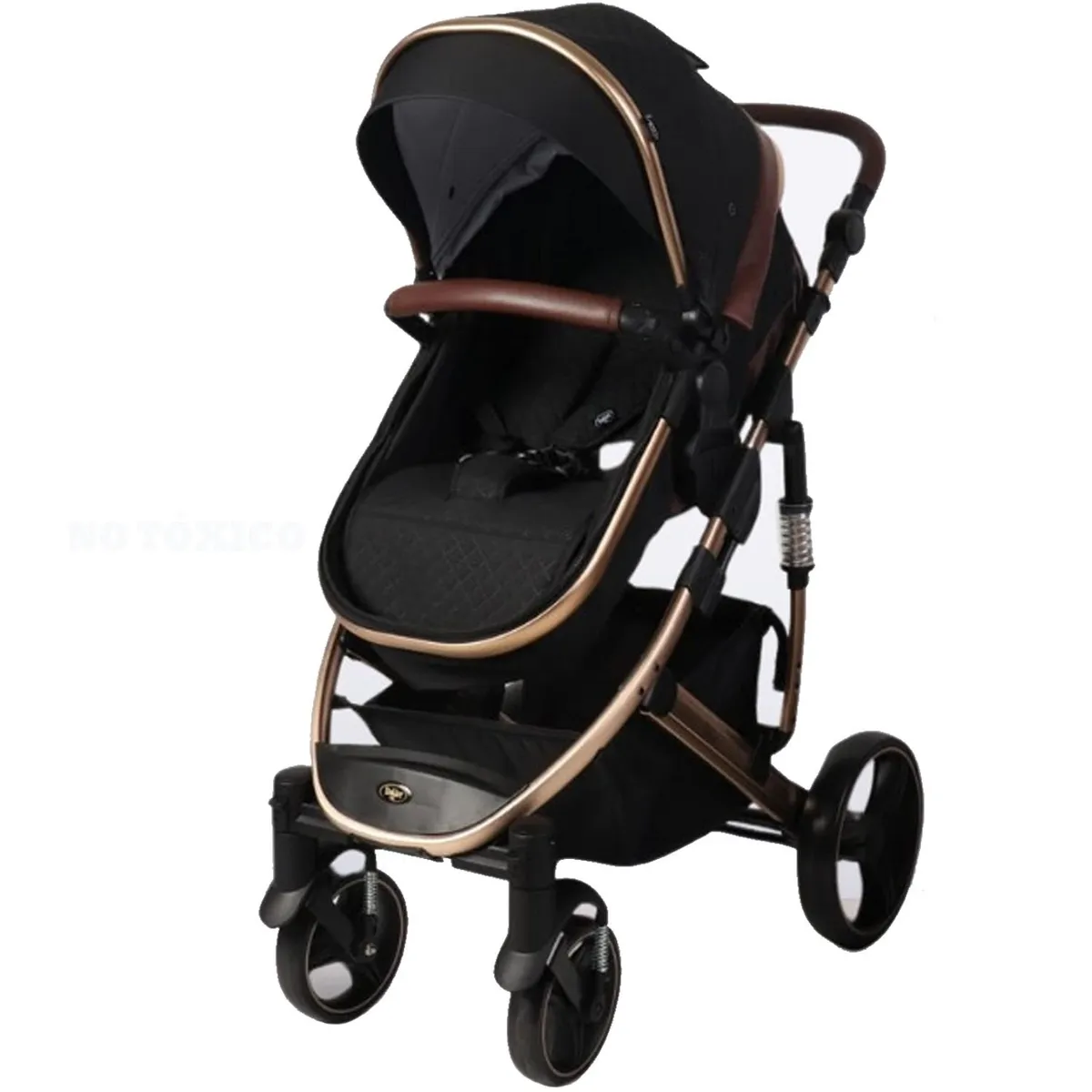 COCHE MOISES DE LUJO 4 EN1 CON PORTA BEBÉ STOKKER BABY NEGRO - 3