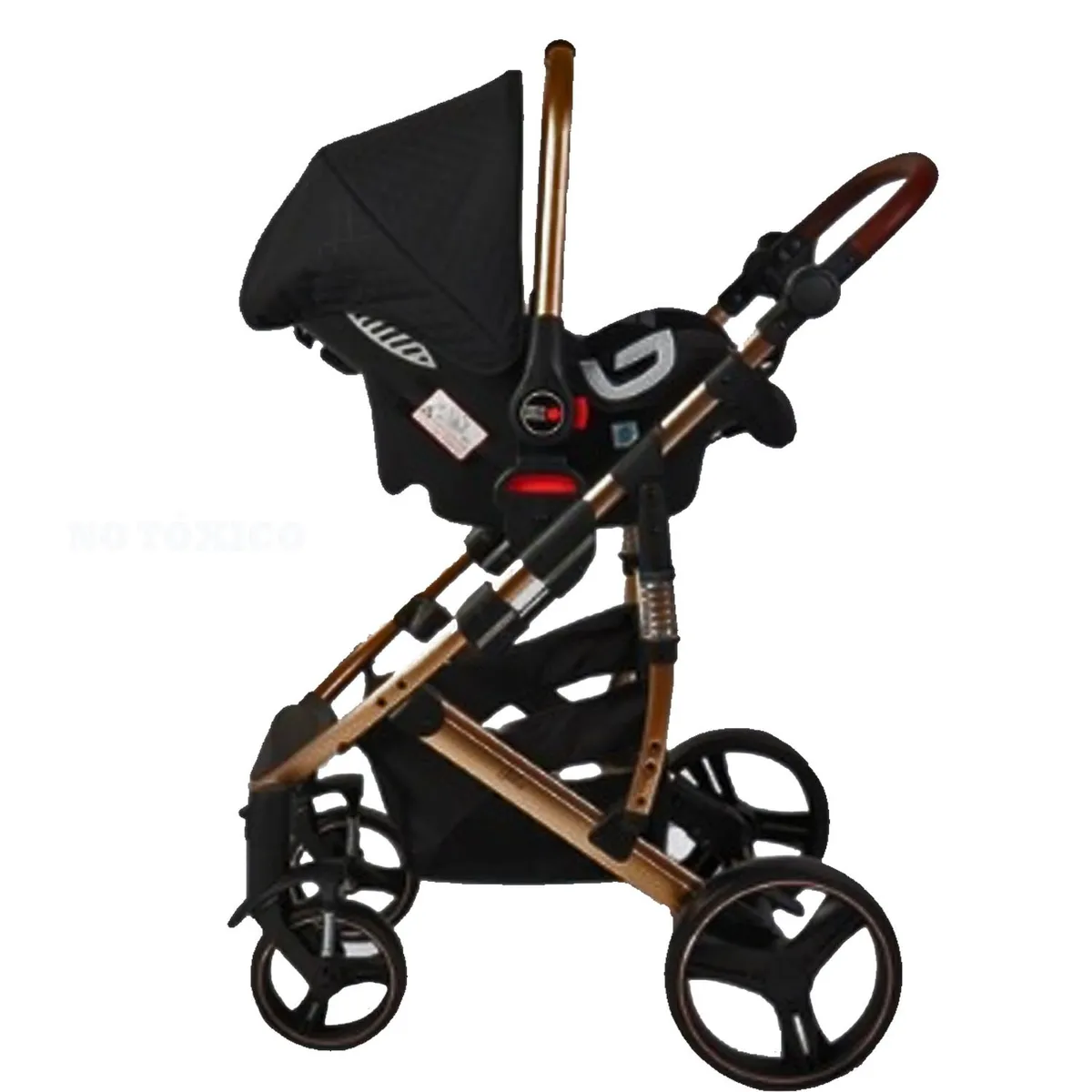 COCHE MOISES DE LUJO 4 EN1 CON PORTA BEBÉ STOKKER BABY NEGRO - 5