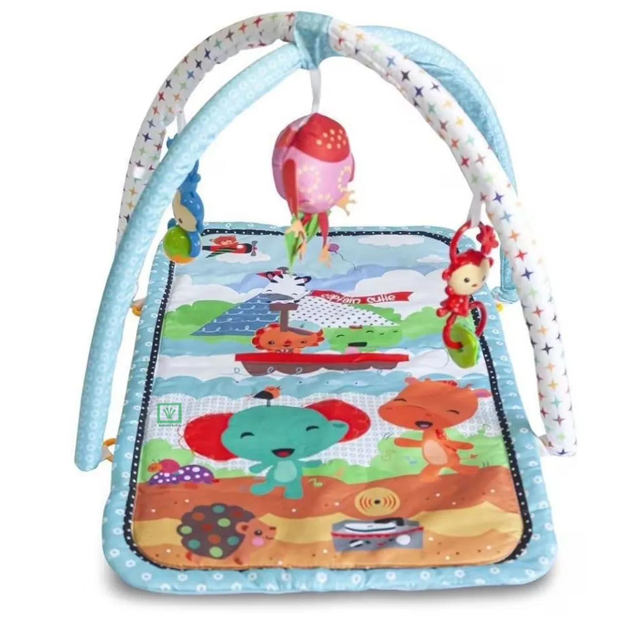 GIMNASIO IDEAL PARA BEBE CON JUGUETES ELEPHANT CELESTE - 3