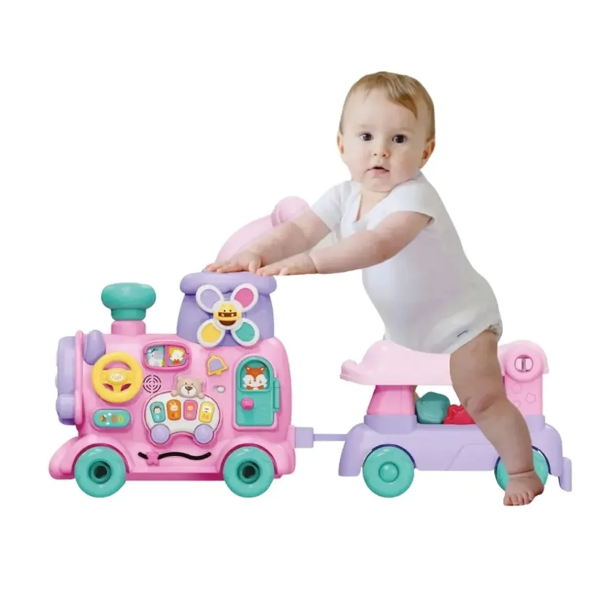 CAMINADOR MULTIFUNCIONAL 'TRAIN WALKER' 5 EN 1 ROSADO - 4