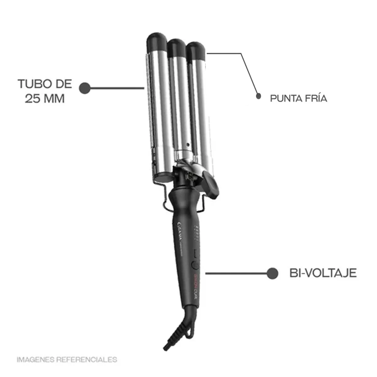 ONDULADOR RIZADOR GAMA PROFESSIONAL DE 3 TUBOS TITANIO 25MM - TRIFERRO - 5