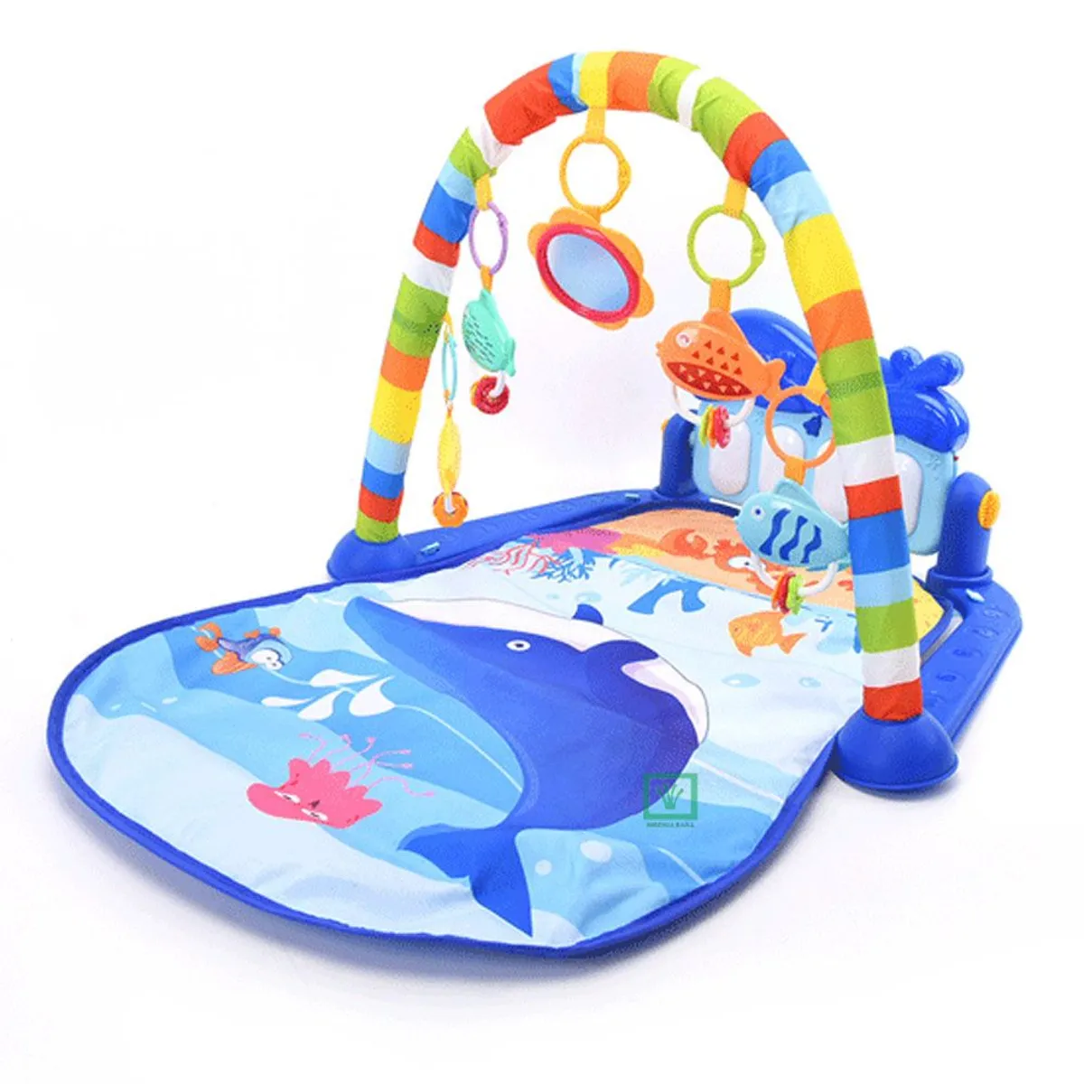 GIMNASIO DE BEBE CON PIANO MUSICAL DELFÍN HE0631 AZUL - 2