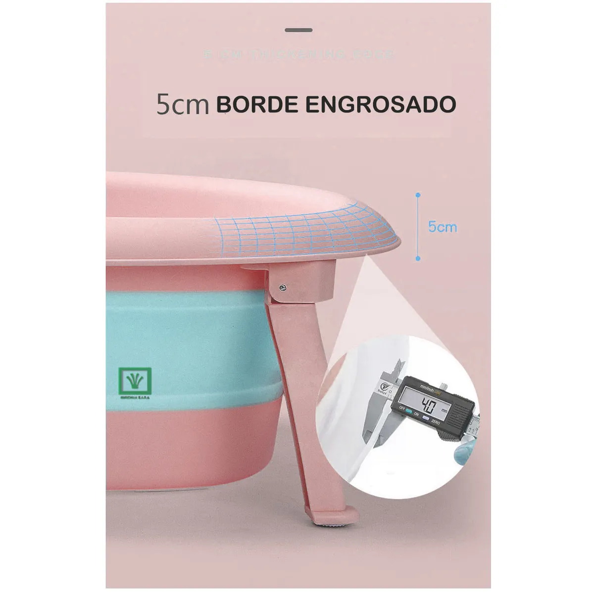 BAÑERA TINA DE BAÑO PLEGABLE CHANCHITO ROSADO - 4