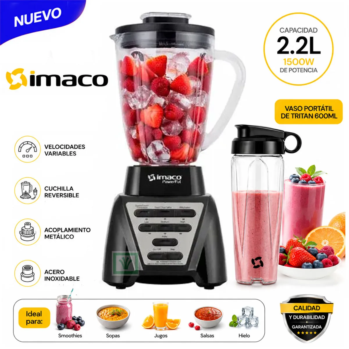 LICUADORA 2.2 LITROS XXL POWER FULL 1500W BLS1522 - 1