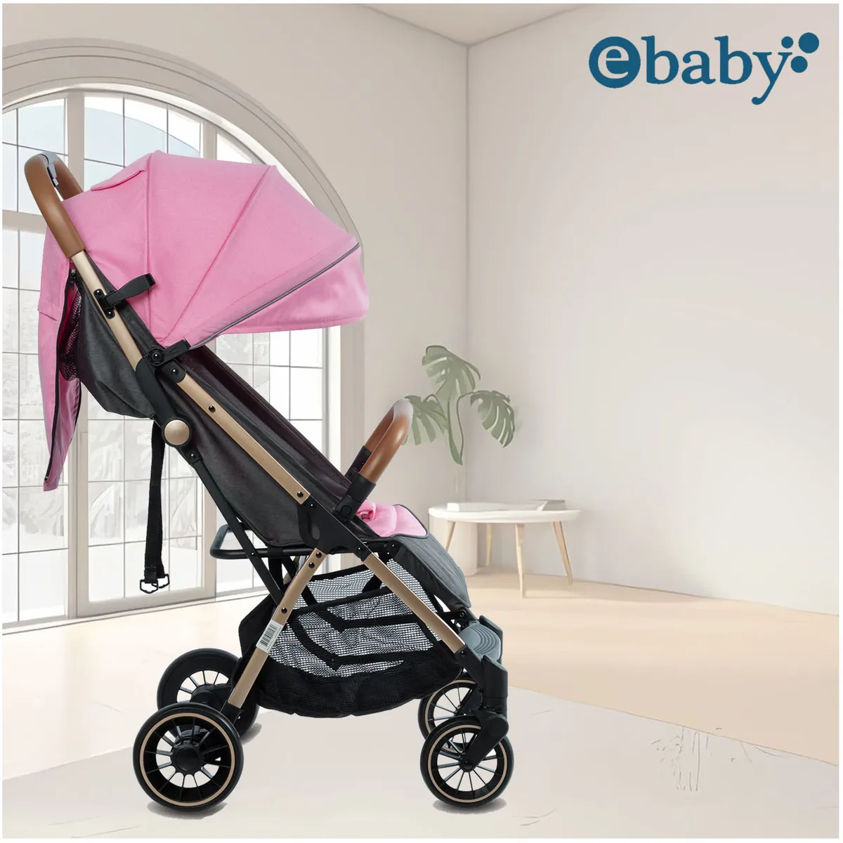 COCHE MALETA PARA BEBÉ «SOFI» DE FÁCIL PLEGADO PINK - 4