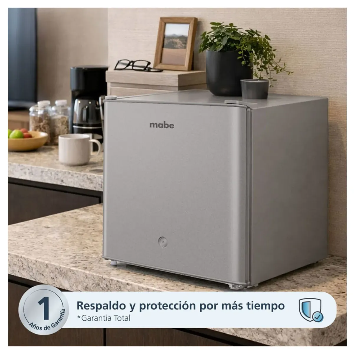FRIGOBAR 42 L BRUTOS INOX MABE RMF02PRX1 CON LLAVE - 5