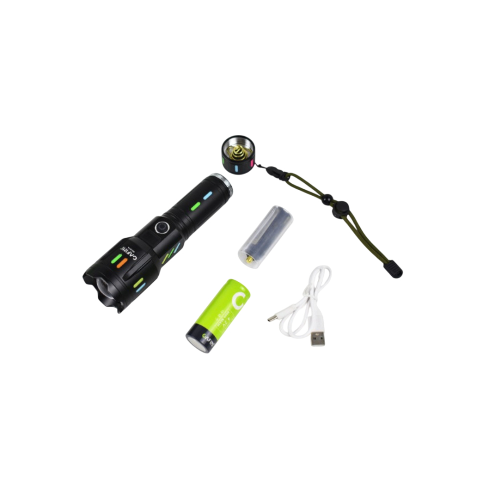 LINTERNA DE LARGO ALCANCE CON CINTAS REFLECTIVASO LED CAFINI CN-L377A - 2