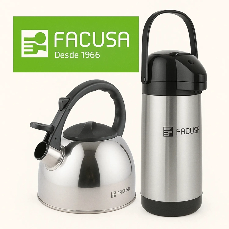 COMBO TETERA ACERO INOX 3L Y TERMO SIFÓN 1.9 L FACUSA - 1
