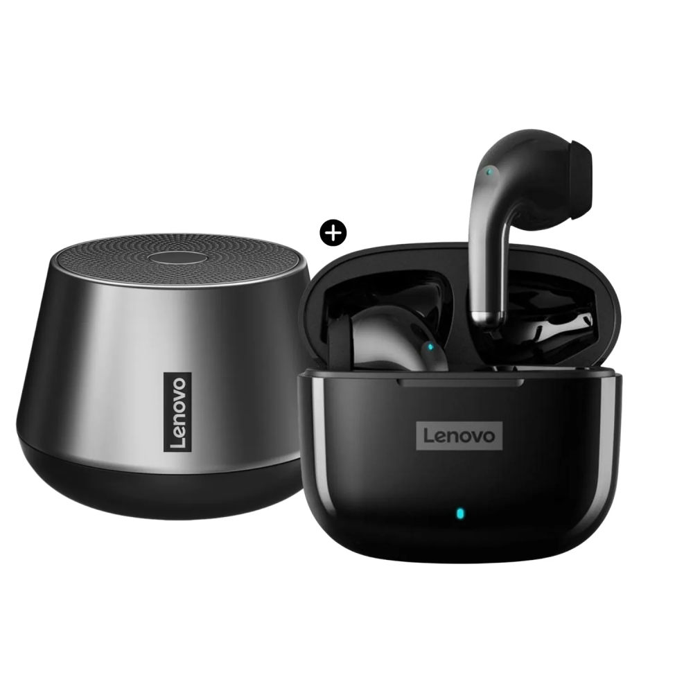 AUDÍFONOS INALÁMBRICOS LENOVO LP40 PRO TWS + PARLANTE BLUETOOTH LENOVO K3 PRO SONIDO HIFI - 1