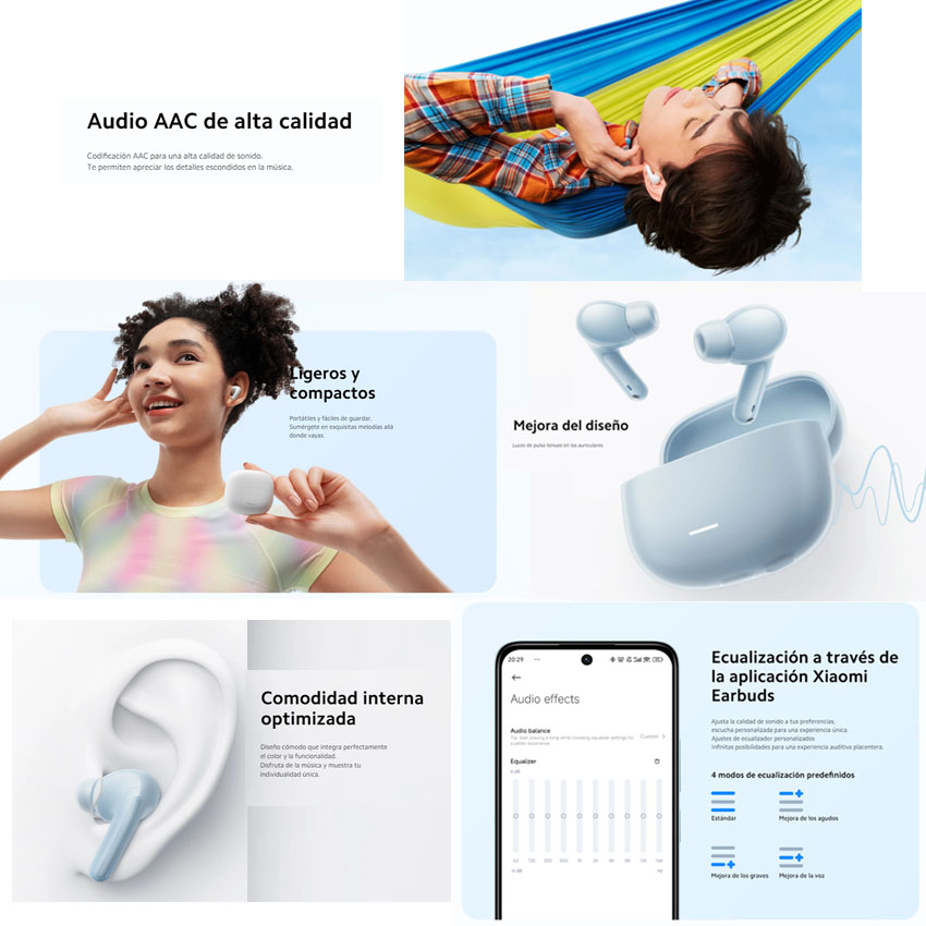 AUDÍFONOS XIAOMI REDMI BUDS 6 LITE BLUETOOTH 5.3 CON CANCELACIÓN DE RUIDO ANC NEGRO - 4