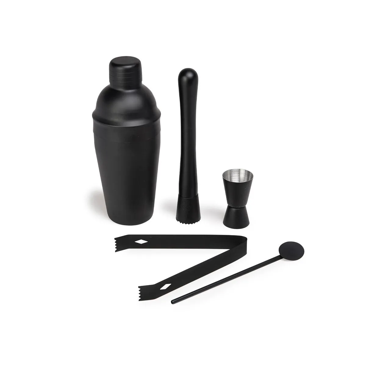 KIT COCTELERO NEGRO DE ACERO INOXIDABLE | SET DE BAR 5 PIEZAS EN ESTUCHE - 1