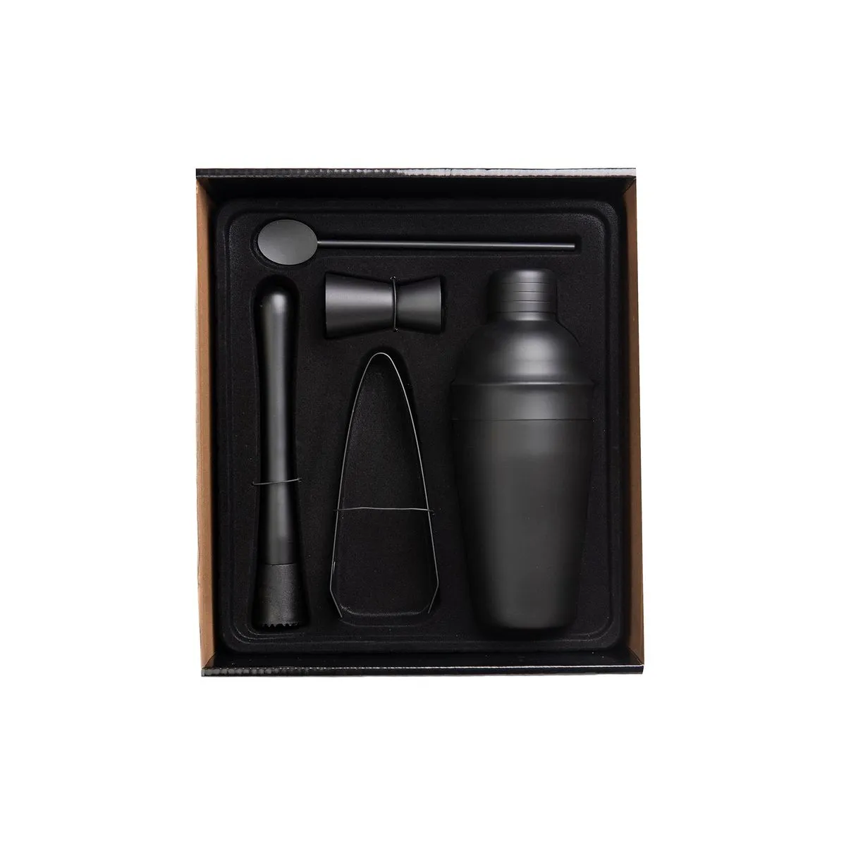 KIT COCTELERO NEGRO DE ACERO INOXIDABLE | SET DE BAR 5 PIEZAS EN ESTUCHE - 3