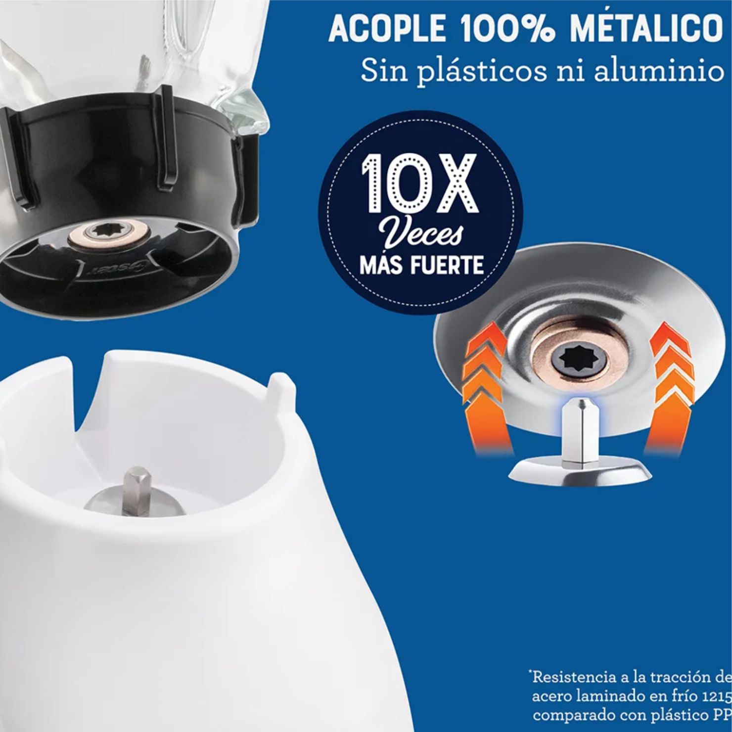 Licuadora Oster BLSTKAGWRD con Vaso de Vidrio Control de Perilla - 8