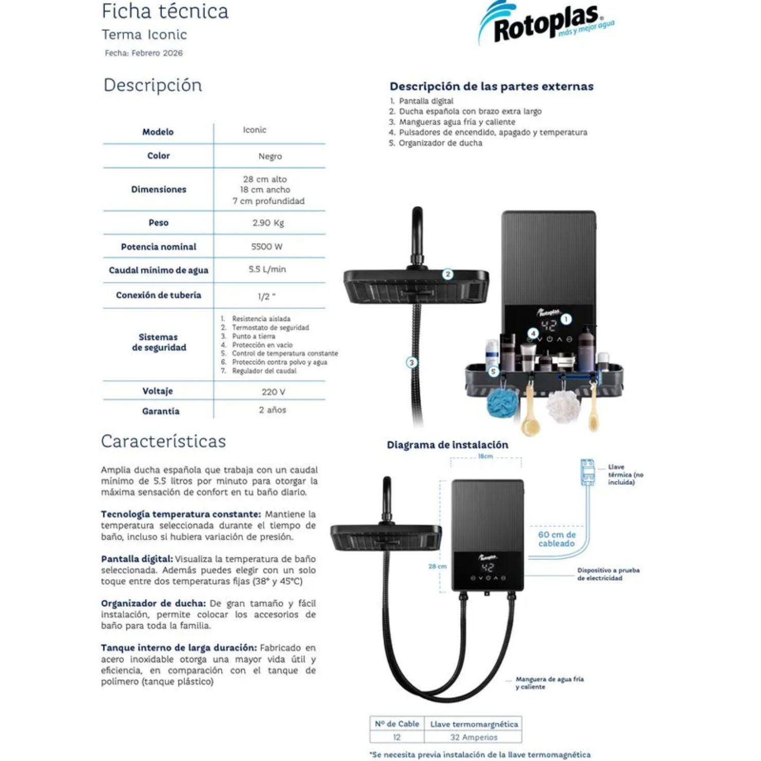 TERMA INSTANTANEA ROTOPLAS ICONIC PARA HOGAR - 6