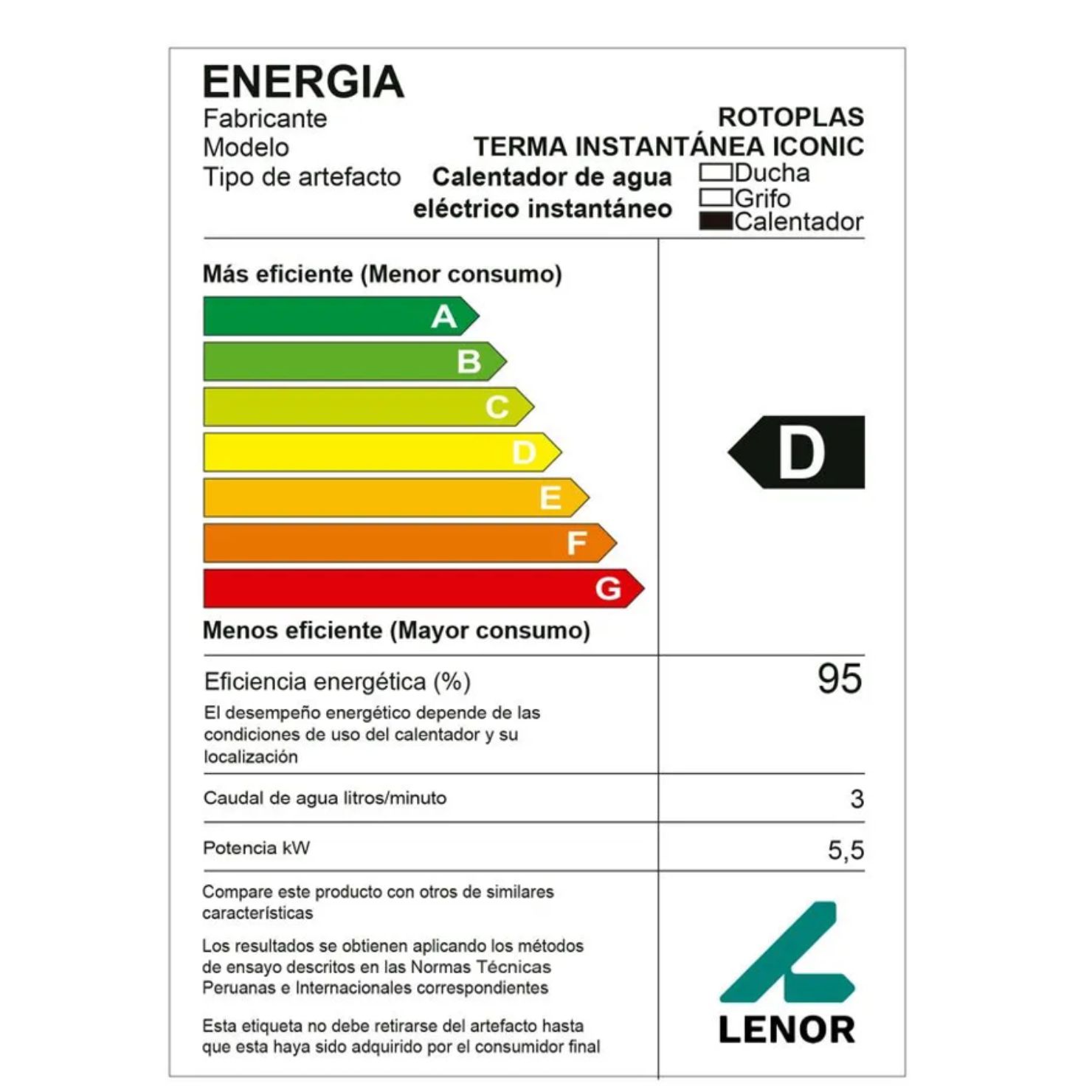 TERMA INSTANTANEA ROTOPLAS ICONIC PARA HOGAR - 7