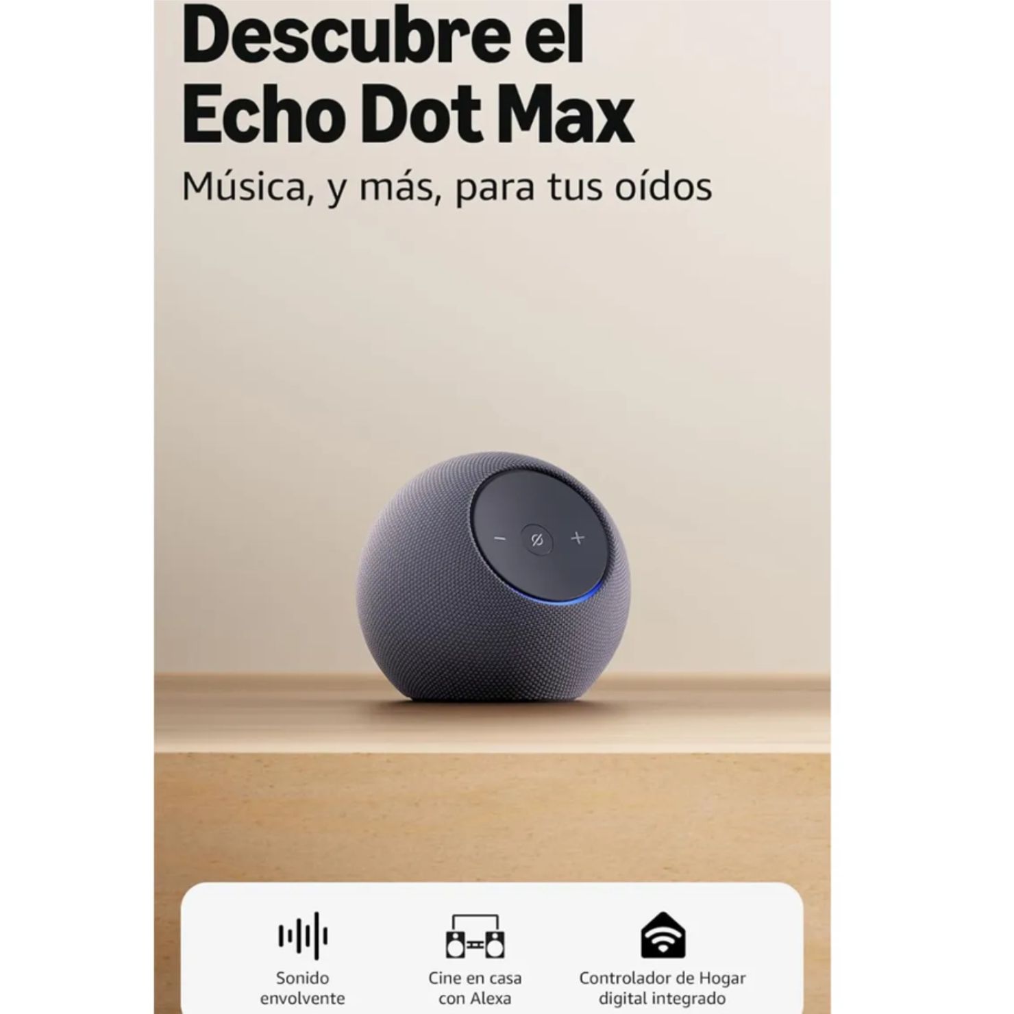 AMAZON ALEXA ECHO DOT MAX PARLANTE INTELIGENTE NEGRO - 2