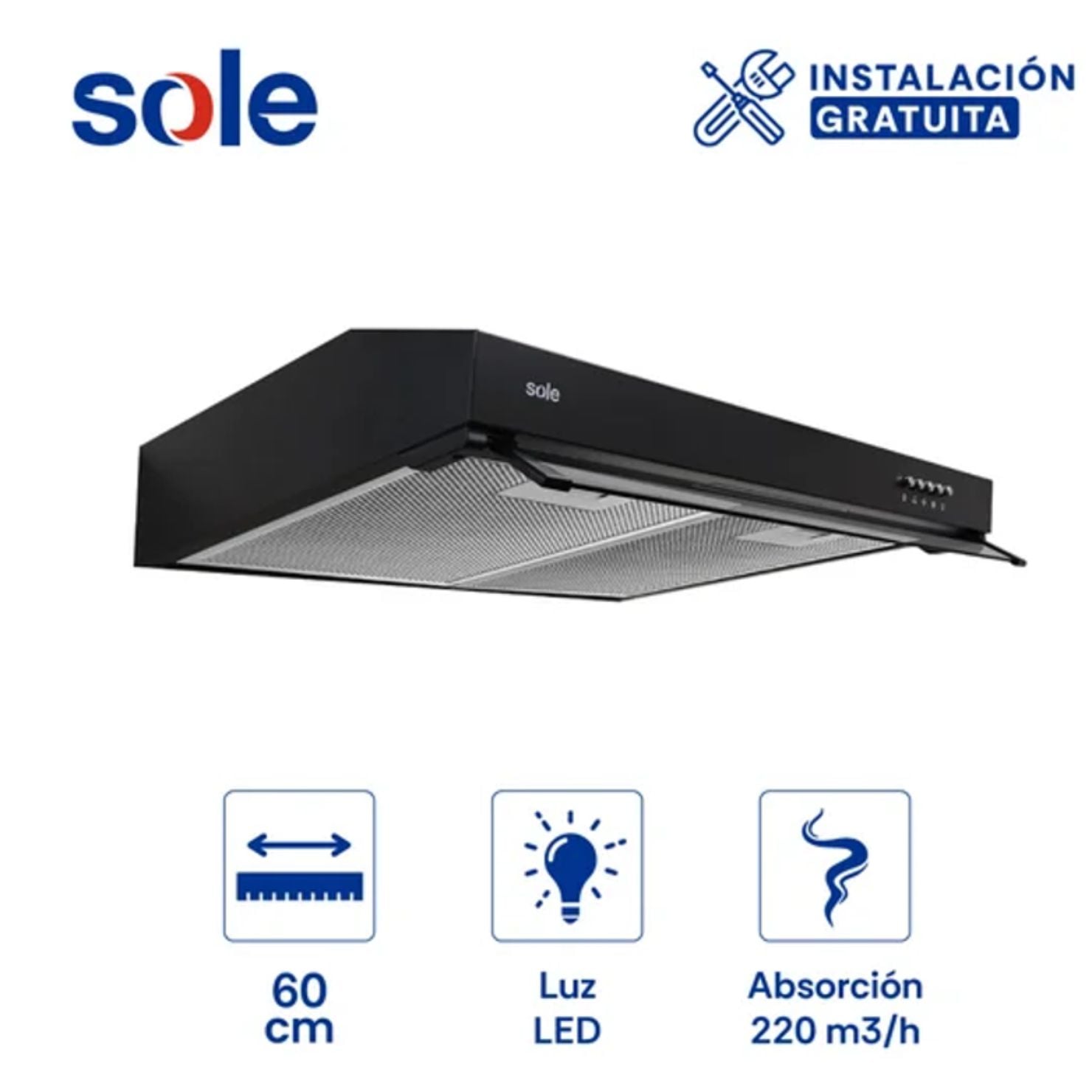 CAMPANA EXTRACTORA SOLE 60 CM NYX TURE96CO COCINA MODERNA - 1