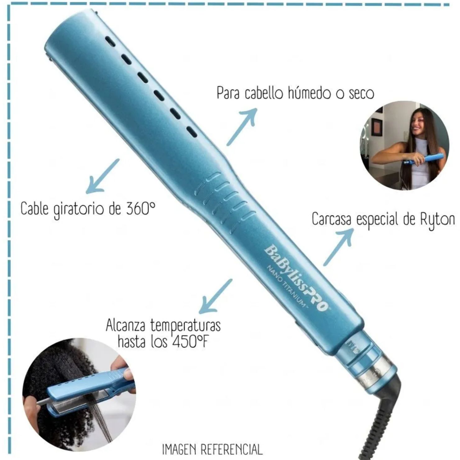 PLANCHA ALISADORA BABYLISS PRO 38 MM NANO TITANIUM USO DIARIO - 3